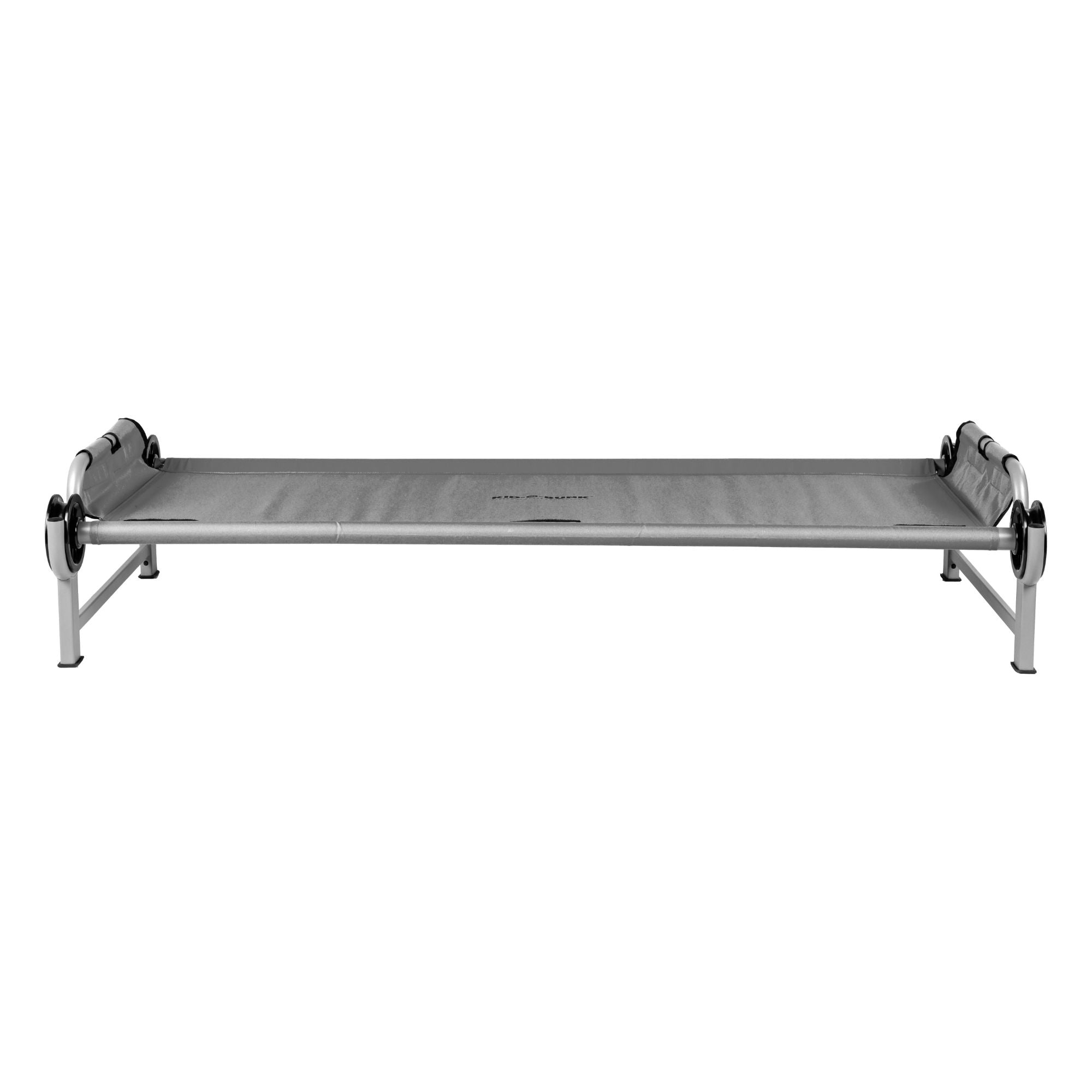 Disc-O-Bed Youth Single Cot Kid-O-Bed, Portable Bunk with Travel Carry Bag, Grey