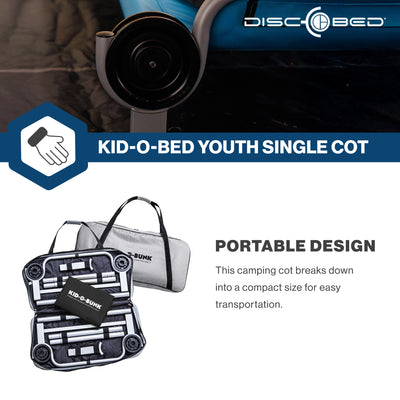 Disc-O-Bed Youth Single Cot Kid-O-Bed w/ Storage Organizer & Carry Bag(Open Box) - VMInnovations