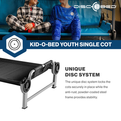 Disc-O-Bed Youth Single Cot Kid-O-Bed w/ Storage Organizer & Carry Bag(Open Box) - VMInnovations