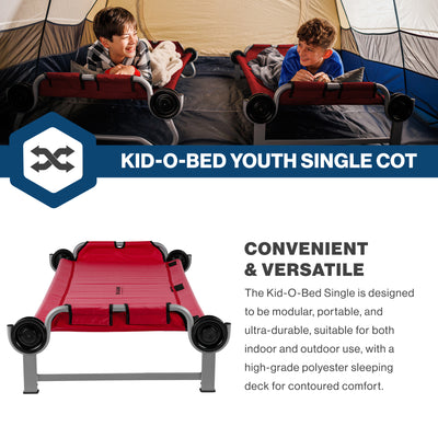 Disc-O-Bed Youth Single Cot Kid-O-Bed w Storage Organizer & Carry Bag (Open Box)