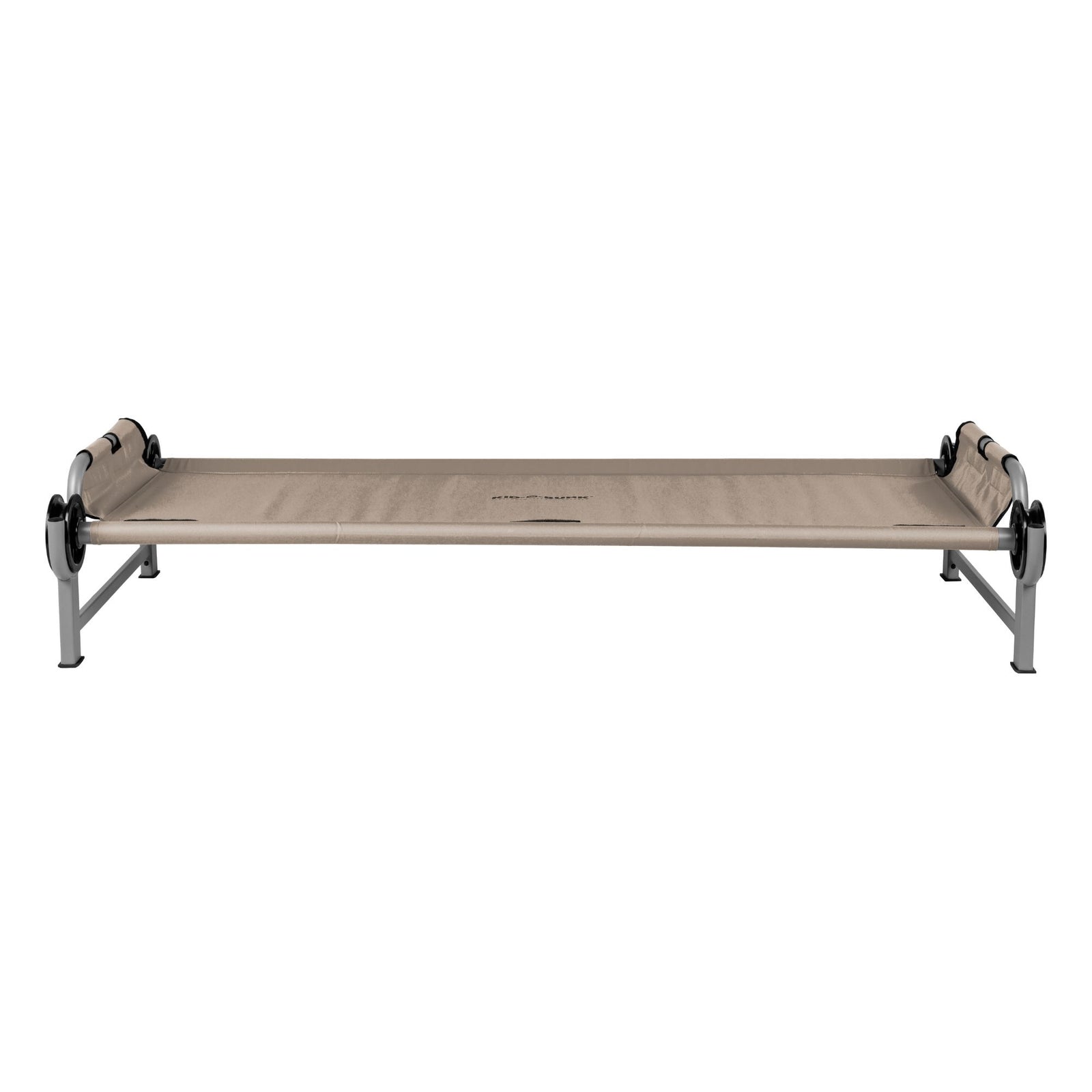 Disc-O-Bed Youth Single Cot Kid-O-Bed with Storage Organizer & Carry Bag, Tan - VMInnovations