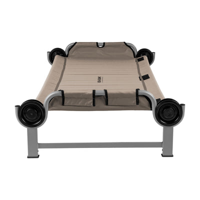 Disc-O-Bed Youth Single Cot Kid-O-Bed with Storage Organizer & Carry Bag, Tan - VMInnovations