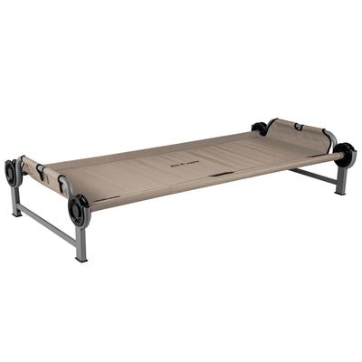Disc-O-Bed Youth Single Cot Kid-O-Bed, Portable Bunk with Travel Carry Bag, Tan - VMInnovations