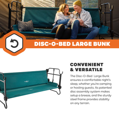 Disc-O-Bed Large Outdoor Convertible 2 Person Portable Camping Cots (Open Box)