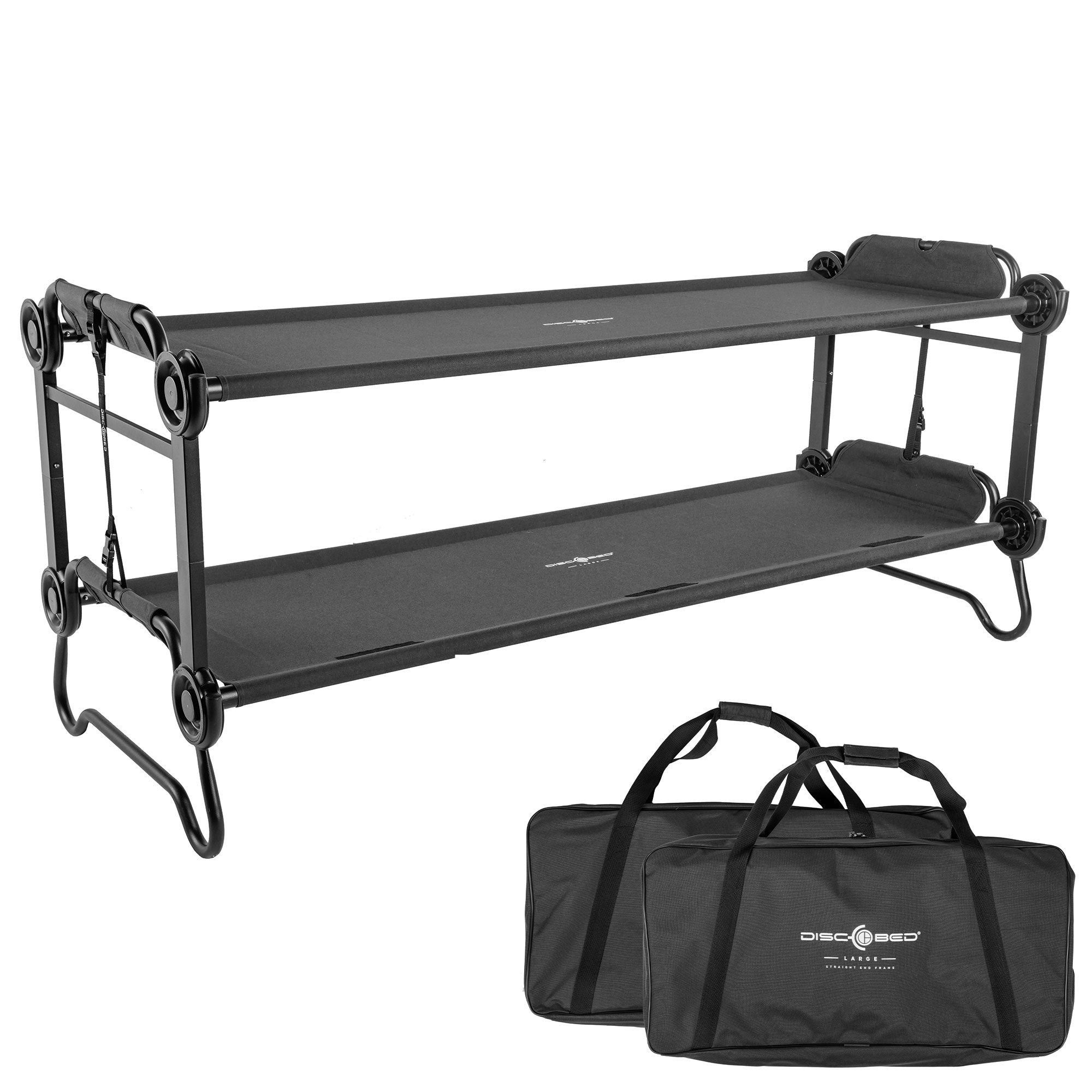Disc-O-Bed LG Outdoor Convertible 2 Person Portable Camping Bunk Cots(Open Box)