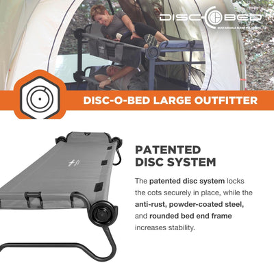 Disc-O-Bed Large Outdoor Convertible 2 Person Portable Camping Cots (Open Box)