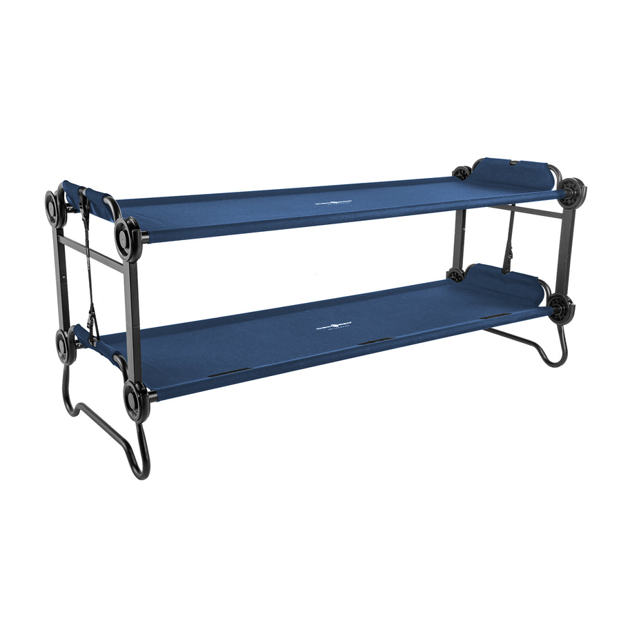 Disc-O-Bed Large Outdoor Convertible 2 Person Portable Camping Bunk Cots, Navy - VMInnovations