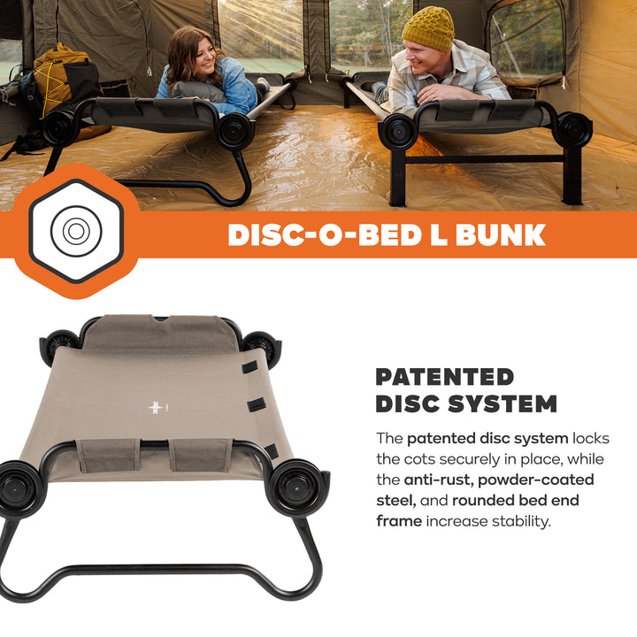 Disc-O-Bed Large Outdoor Convertible 2 Person Portable Camping Bunk Cots (Used)