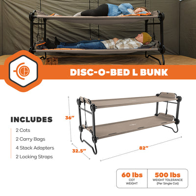 Disc-O-Bed Outdoor Convertible 2 Person Portable Camping Bunk Cots(For Parts)