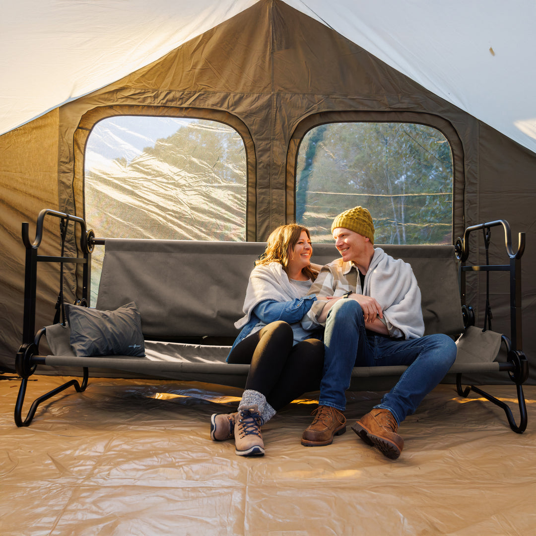 Disc-O-Bed Large Outdoor Convertible 2 Person Portable Camping Bunk Cots (Used)