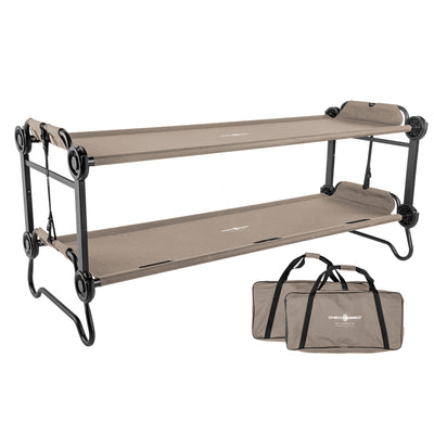 Disc-O-Bed Large Outdoor 2 Person Camping Cots and Youth Double Cot Kid-O-Bunk