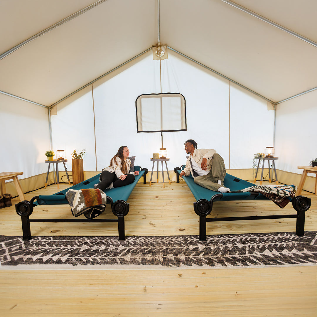 Disc-O-Bed Single Cot, Portable Sleep Solution for Tents & Cabins, Green, Large