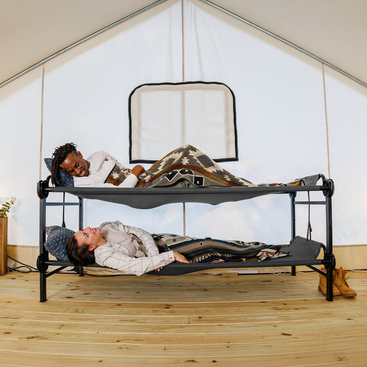 Disc-O-Bed Single Cot, Portable Sleep Solution for Tents & Cabins, Grey, Large