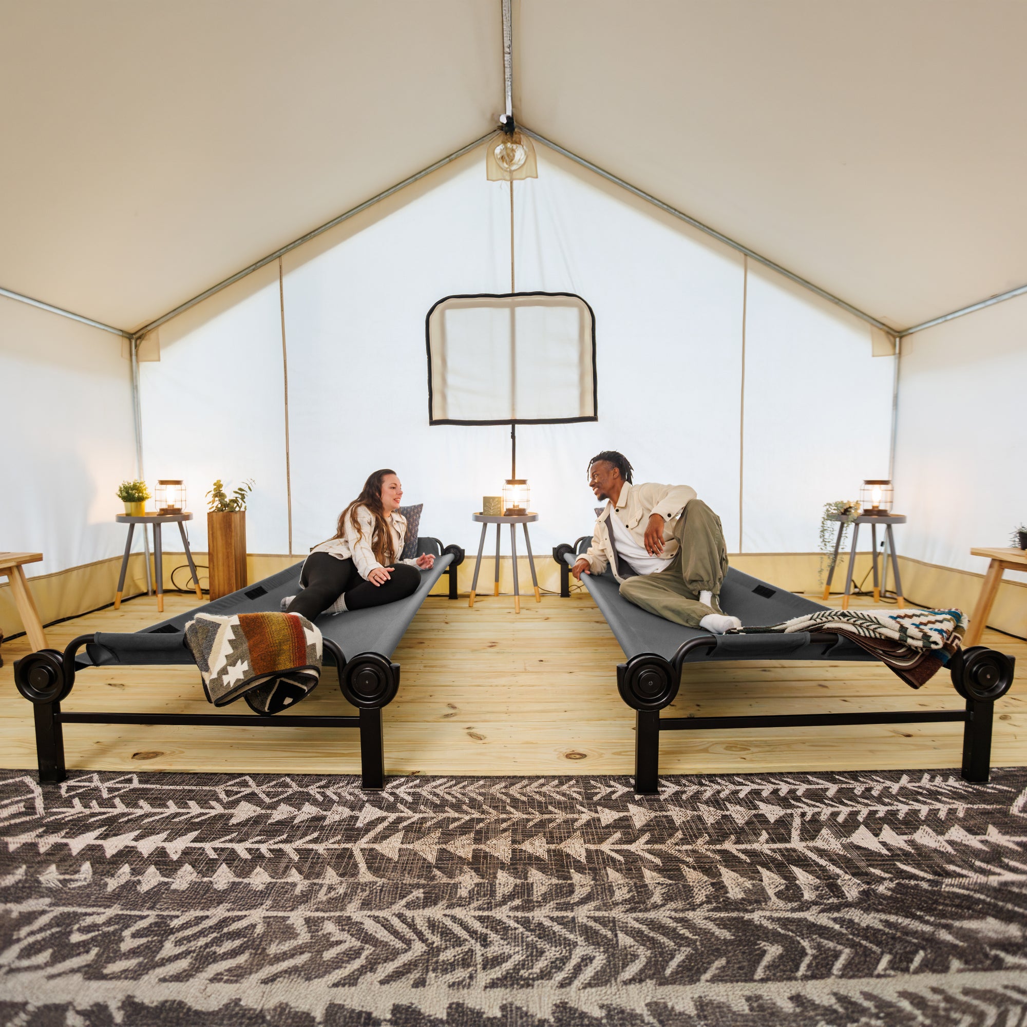 Disc-O-Bed Single Cot, Portable Sleep Solution for Tents & Cabins, Grey, Large - VMInnovations