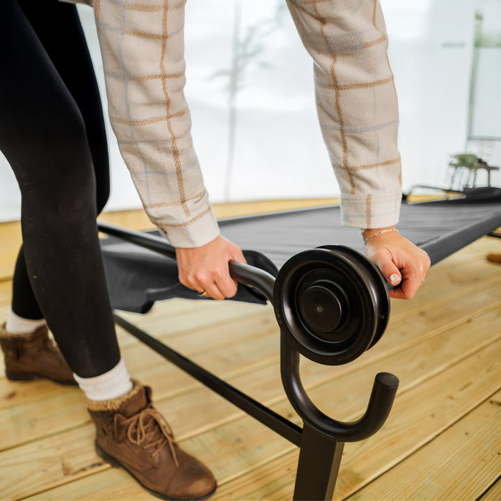 Disc-O-Bed Single Cot, Portable Sleep Solution for Tents & Cabins, Grey, Large