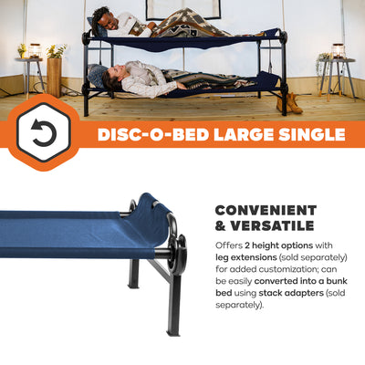 Disc-O-Bed Cot, Portable Sleep Solution for Tents & Cabins, Navy (For Parts)