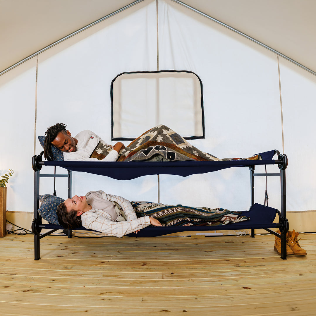 Disc-O-Bed Cot, Portable Sleep Solution for Tents & Cabins, Navy (For Parts)