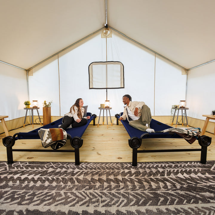 Disc-O-Bed Cot, Portable Sleep Solution for Tents & Cabins, Navy (For Parts)