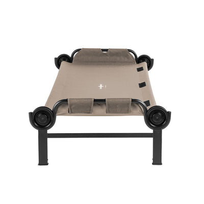 Disc-O-Bed Single Cot, Portable Sleep Solution for Tents & Cabins, Tan, Large
