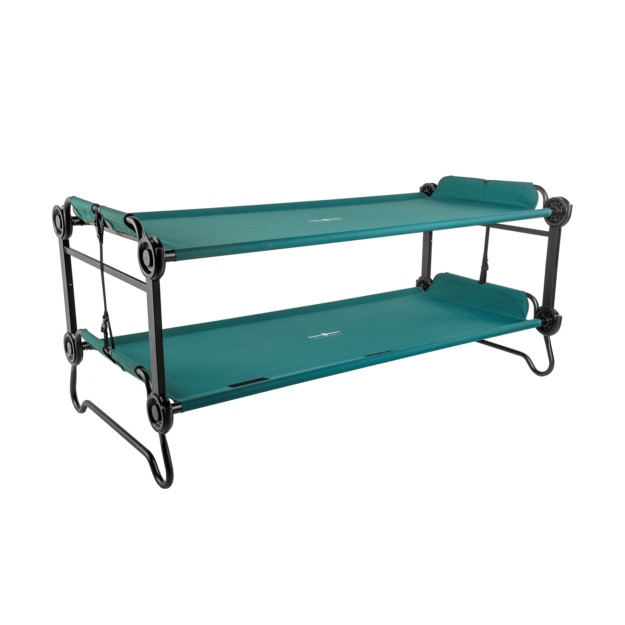 Disc-O-Bed Extra Large Outdoor Convertible 2 Person Portable Camping Cots, Green - VMInnovations
