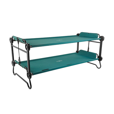 Disc-O-Bed Extra Large Outdoor Convertible 2 Person Portable Camping Cots, Green - VMInnovations
