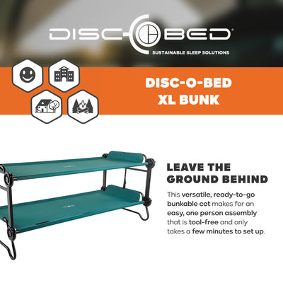 Disc-O-Bed Extra Large Outdoor Convertible 2 Person Camping Cots, (Open Box)