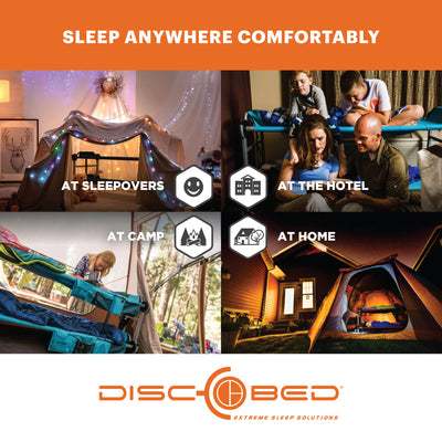 Disc-O-Bed Outdoor Convertible 2 Person Portable Camping Cots, Black (Open Box)