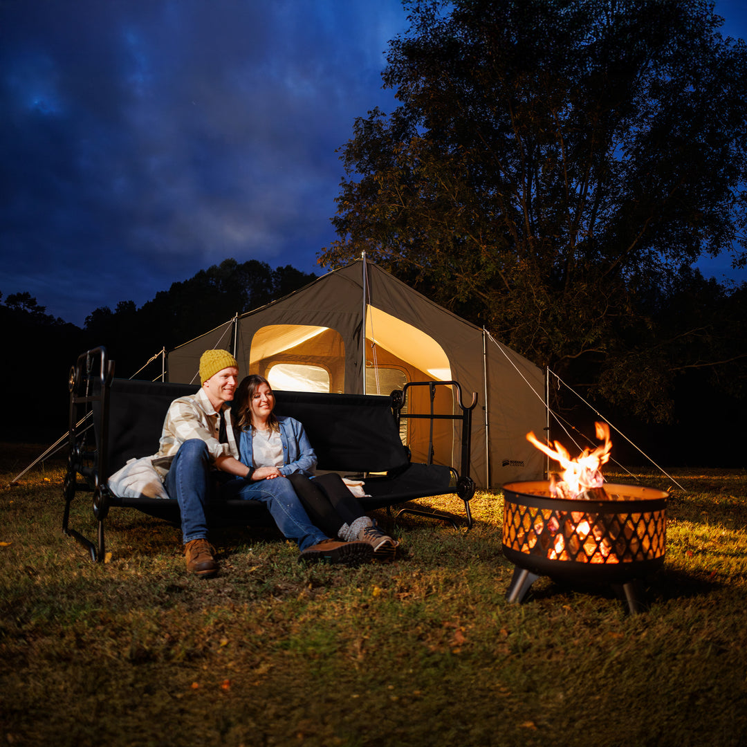 Disc-O-Bed Outdoor Convertible 2 Person Portable Camping Cots, Black (Open Box)