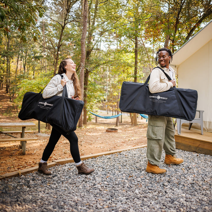 Disc-O-Bed Outdoor Convertible 2 Person Portable Camping Cots, Black (Open Box)