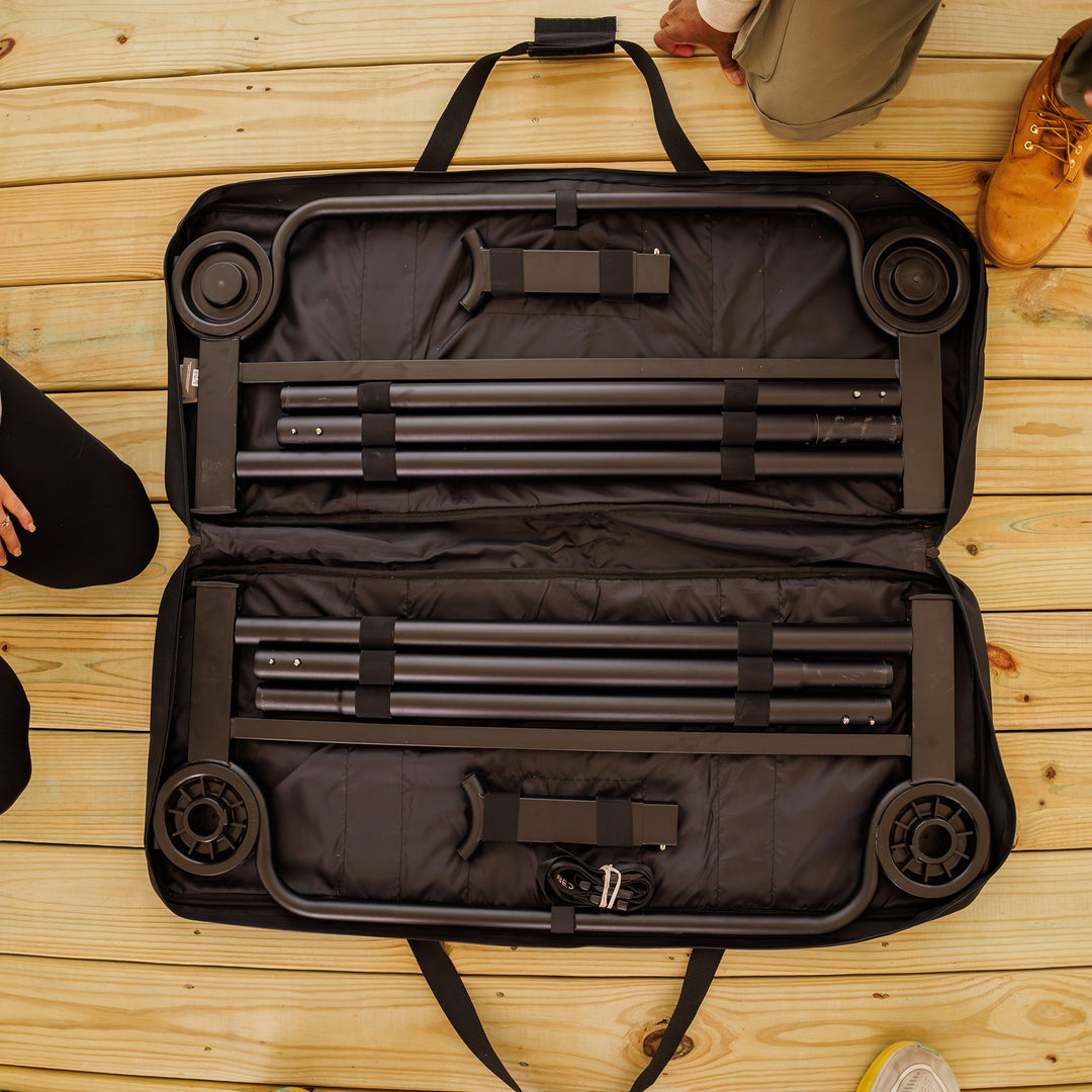 Disc-O-Bed Outdoor Convertible 2 Person Portable Camping Cots, Black (Open Box)