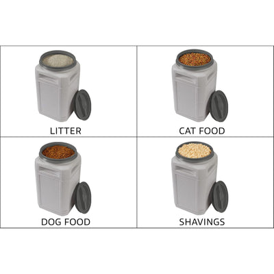 Mighty Tuff Pet Food Container w/Airtight Lid & Handles, 13 Gal (Open Box) - VMInnovations