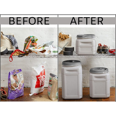 Mighty Tuff Pet Food Container w/Airtight Lid & Handles, 13 Gal (Open Box) - VMInnovations