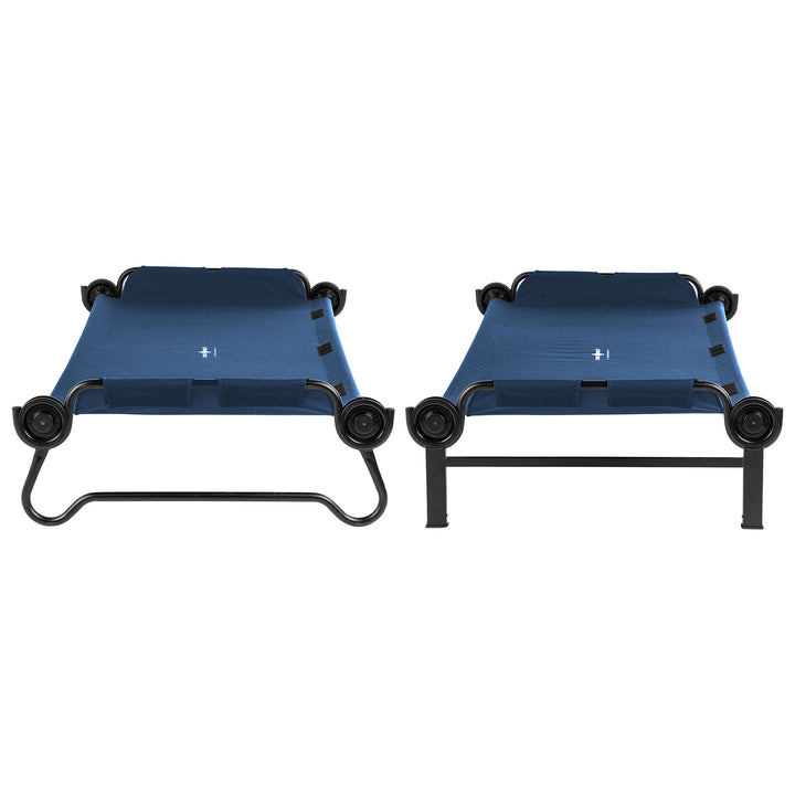 Disc-O-Bed XL Outdoor Convertible 2 Person Portable Camping Cots, Navy (Used)