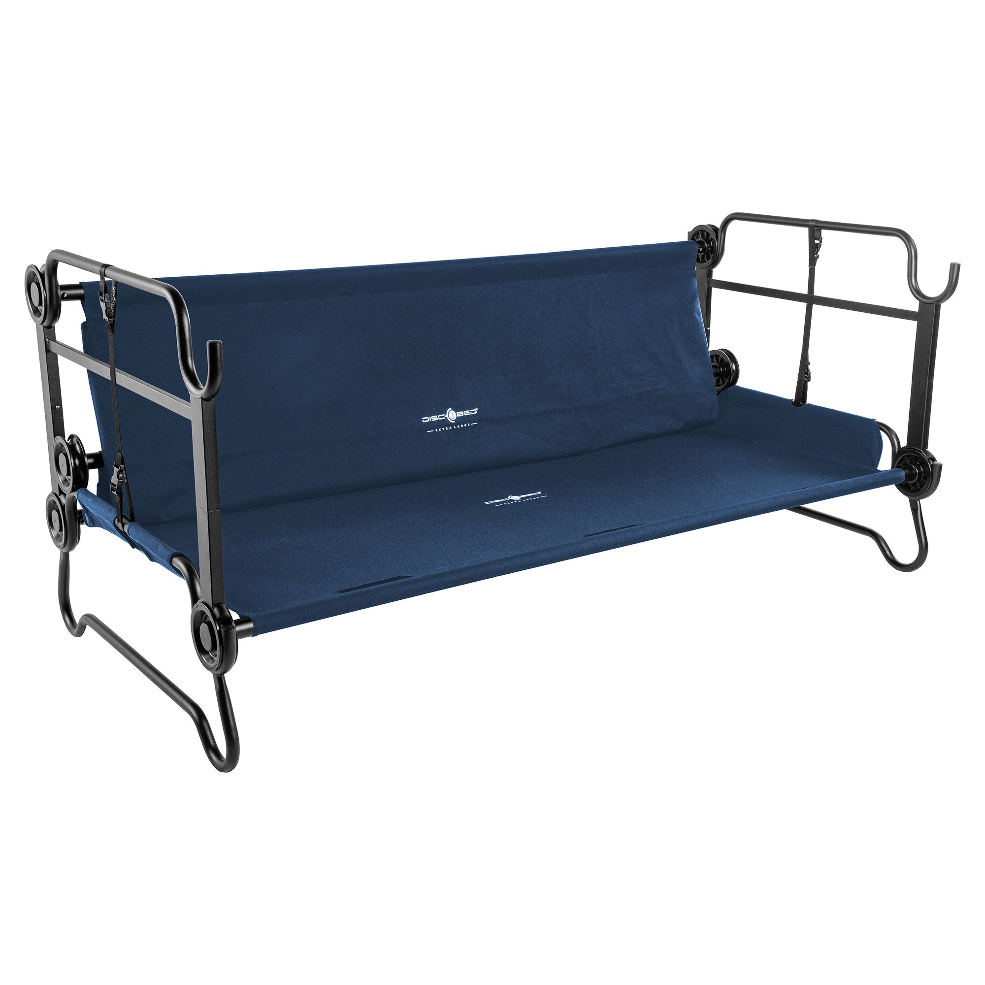 Disc-O-Bed Extra Large Outdoor Convertible 2 Person Portable Camping Cots, Navy (For Parts)