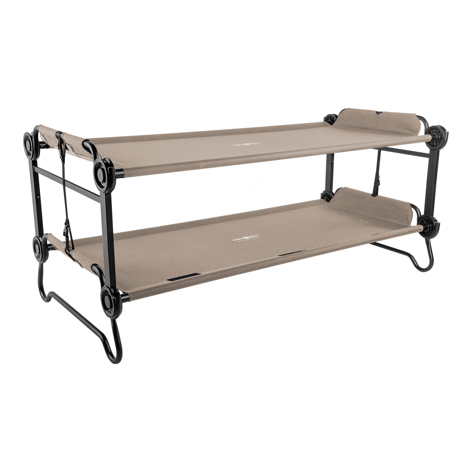 Disc-O-Bed Extra Large Outdoor Convertible 2 Person Portable Camping Cots, Tan - VMInnovations