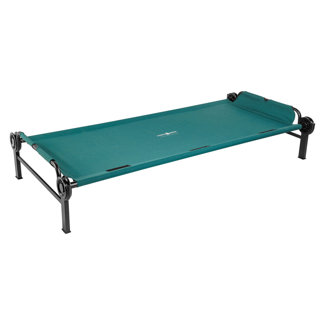 Disc-O-Bed Single Cot, Portable Sleep Solution for Tents & Cabins, Green, XL