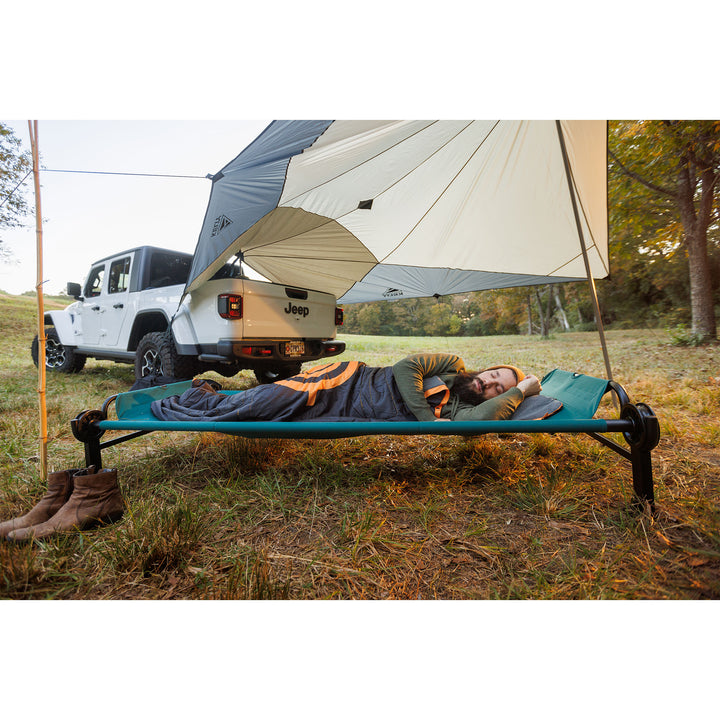 Disc-O-Bed Single Cot, Portable Sleep Solution for Tents & Cabins, Green, XL