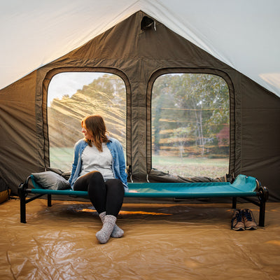 Disc-O-Bed Cot, Portable Sleep Solution for Tents & Cabins, Green, XL (Open Box)