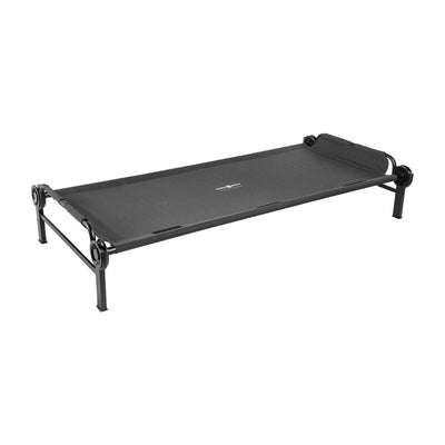 Disc-O-Bed Single Cot, Portable Sleep Solution for Tents & Cabins, Black, XL - VMInnovations