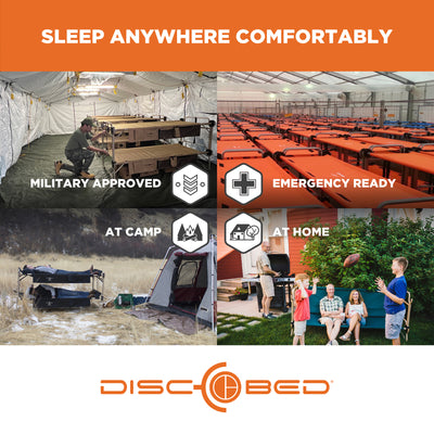 Disc-O-Bed Single Cot, Portable Sleep Solution for Tents & Cabins, Grey, XL