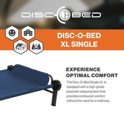 Disc-O-Bed Single Cot, Portable Sleep Solution for Tents & Cabins XL (Open Box) - VMInnovations