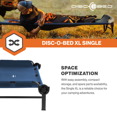 Disc-O-Bed Single Cot, Portable Sleep Solution for Tents & Cabins XL (Open Box) - VMInnovations
