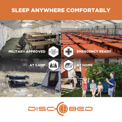 Disc-O-Bed Single Cot, Portable Sleep Solution for Tents & Cabins XL (Open Box) - VMInnovations