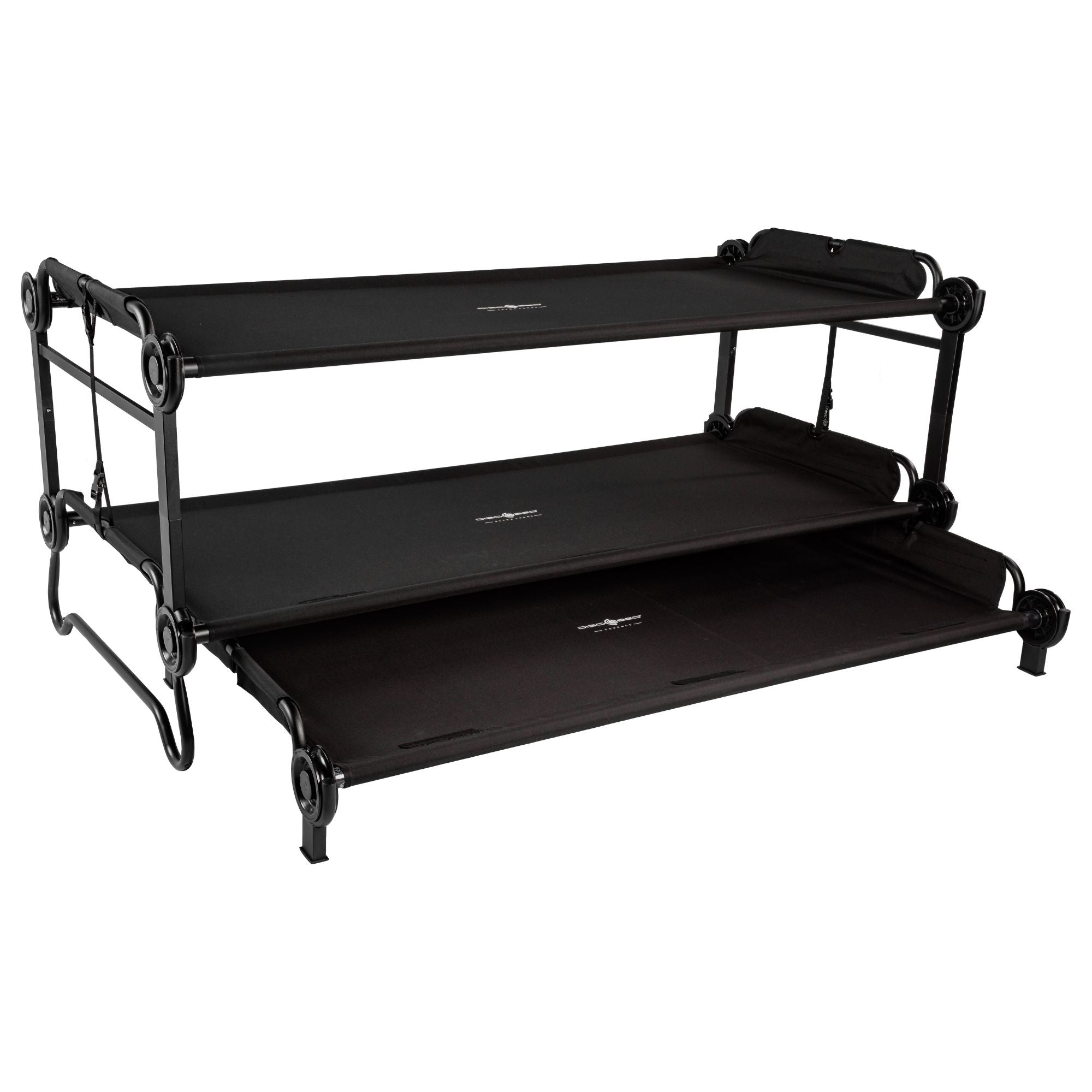 Disc-O-Bed Trundle Cot for XL or 2XL Bunk System with Zippered Carry Bag, Black - VMInnovations