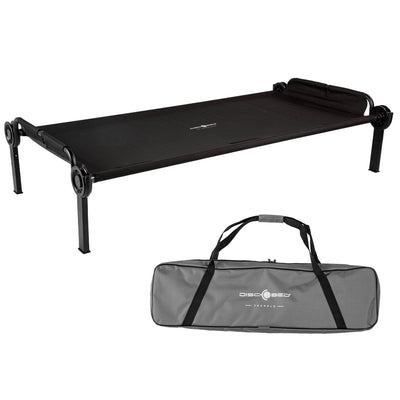 Disc-O-Bed Trundle Cot for XL or 2XL Bunk System with Zippered Carry Bag, Black - VMInnovations