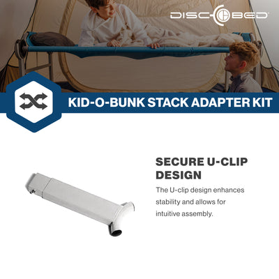 Disc-O-Bed Stack Adapter Kit for Kid-O-Bed and Kid-O-Bunk Cot Systems, Silver - VMInnovations