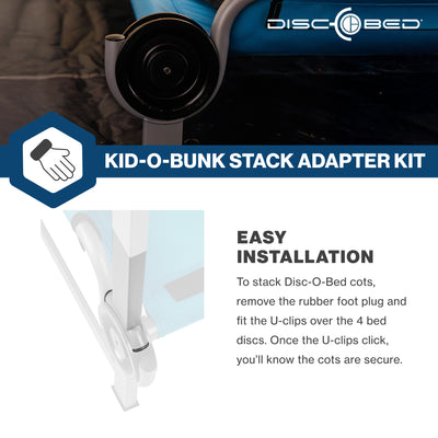 Disc-O-Bed Stack Adapter Kit for Kid-O-Bed and Kid-O-Bunk Cot Systems, Silver - VMInnovations