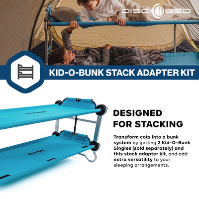 Disc-O-Bed Stack Adapter Kit for Kid-O-Bed and Kid-O-Bunk Cot Systems, Silver - VMInnovations