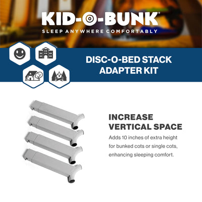 Disc-O-Bed Stack Adapter Kit for Kid-O-Bed and Kid-O-Bunk Cot Systems, Silver - VMInnovations