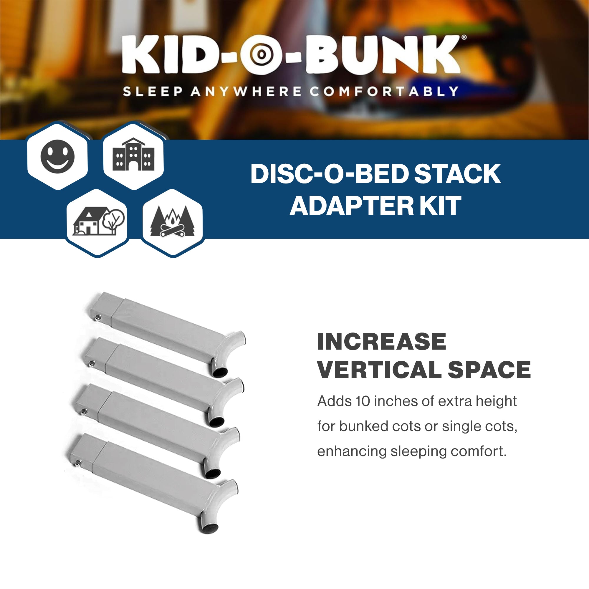 Disc-O-Bed Stack Adapter Kit for Kid-O-Bed & Kid-O-Bunk Cot Systems (Open Box)